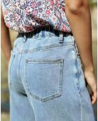 Jean large taille haute Prune stone