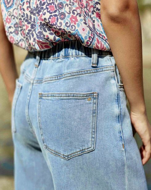 Jean large taille haute Prune stone