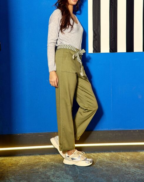 Marisol kaki broek met wortelsnit