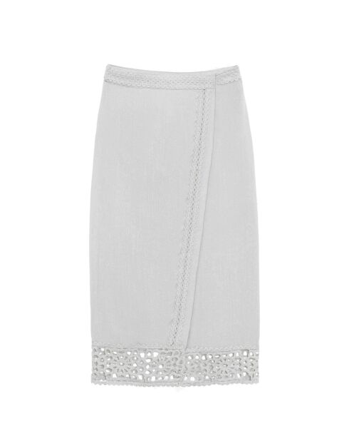 Gonna midi bianca dritta Jolène