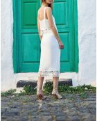 Gonna midi bianca dritta Jolène