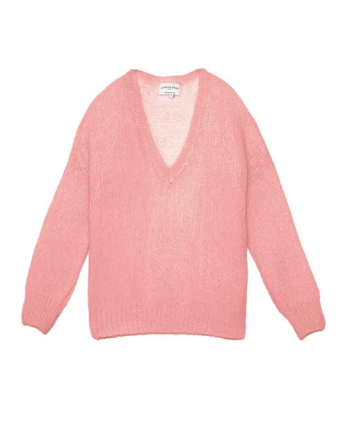 Pull Mélanie ample en Laine mélangée vieux rose