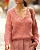 Pull Mélanie ample en Laine mélangée vieux rose