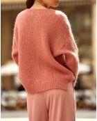 Pull Mélanie ample en Laine mélangée vieux rose