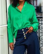 Coralia effen grasgroen los hemd