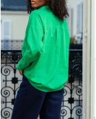 Coralia effen grasgroen los hemd