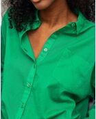 Coralia effen grasgroen los hemd