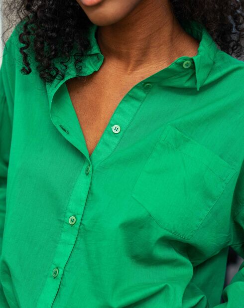 Coralia effen grasgroen los hemd