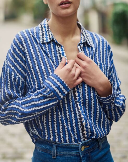 Rechte Chanice blouse met grafische print