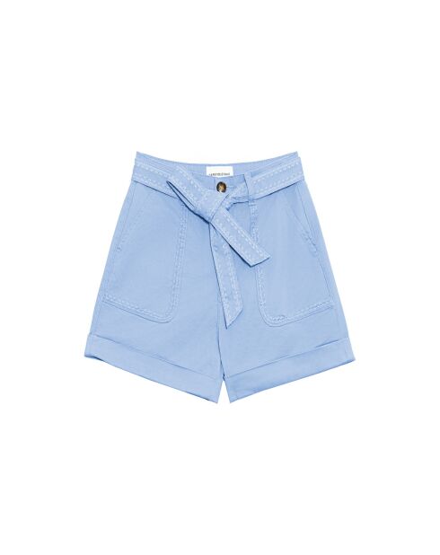 Soéli blaue Reversshorts mit hoher Taille