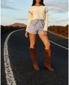 Soéli blaue Reversshorts mit hoher Taille