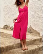 Fuchsia midi-jurk met rechte snit Rayen