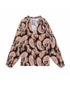 Beily locker sitzende Bluse mit mehrfarbigem Kaschmir-Print