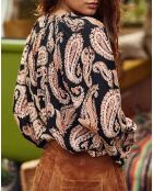 Beily locker sitzende Bluse mit mehrfarbigem Kaschmir-Print