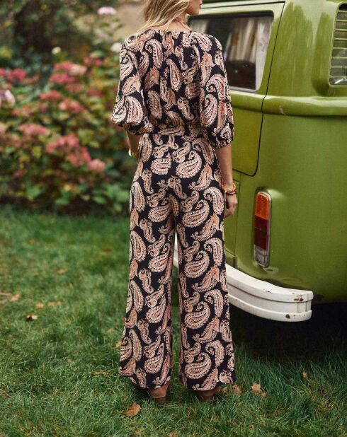 Combinaison pantalon Liana à imprimé cachemire