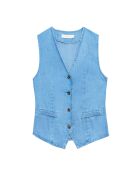 Gilet cintré Vic sans manches stone