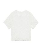 Thelma top met rechte snit, wit Engels borduursel