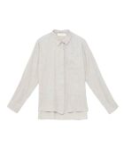 Chemisier Carli en flanelle de coton gris chiné