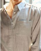 Chemisier Carli en flanelle de coton gris chiné