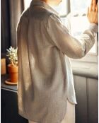 Chemisier Carli en flanelle de coton gris chiné