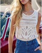 Débardeur coupe droite Daisy écru