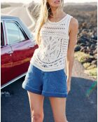 Débardeur coupe droite Daisy écru