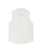 Chemisier sans manches Toya coupe droite écru