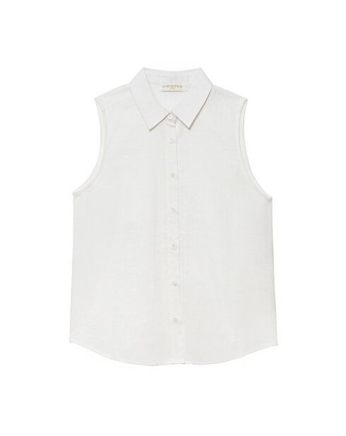 Chemisier sans manches Toya coupe droite écru
