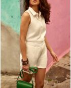 Chemisier sans manches Toya coupe droite écru