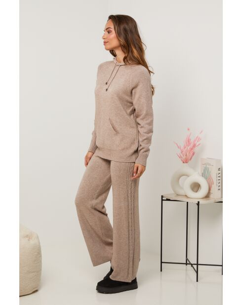 Ensemble pull & pantalon Marguerite taupe