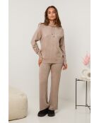 Ensemble pull & pantalon Marguerite taupe