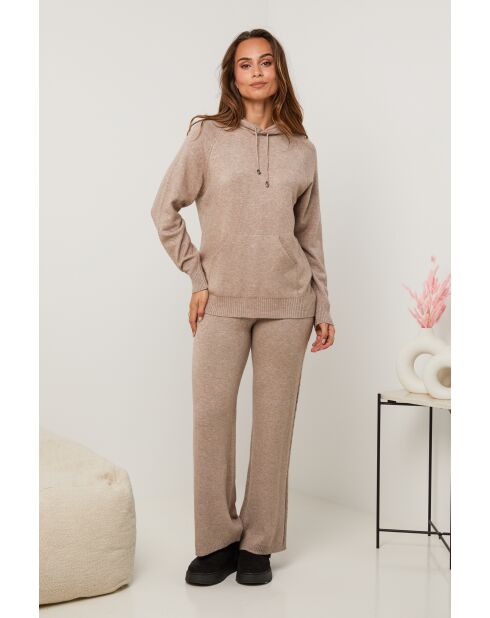 Ensemble pull & pantalon Marguerite taupe