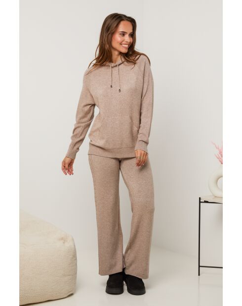 Ensemble pull & pantalon Marguerite taupe