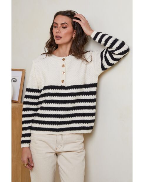 Beiger Iris-Pullover