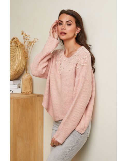 Rosafarbener Pullover Madeleine