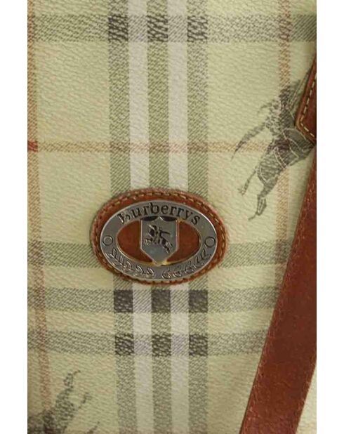 Beige leren handtassen - 34x14x24 cm - Goede conditie