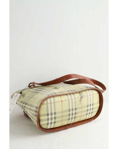 Beige leren handtassen - 34x14x24 cm - Goede conditie