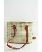 Beige leren handtassen - 34x14x24 cm - Goede conditie