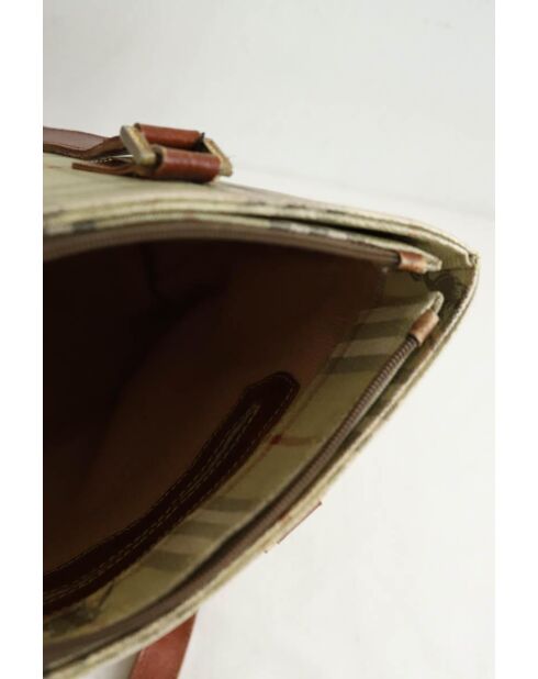 Beige leren handtassen - 34x14x24 cm - Goede conditie