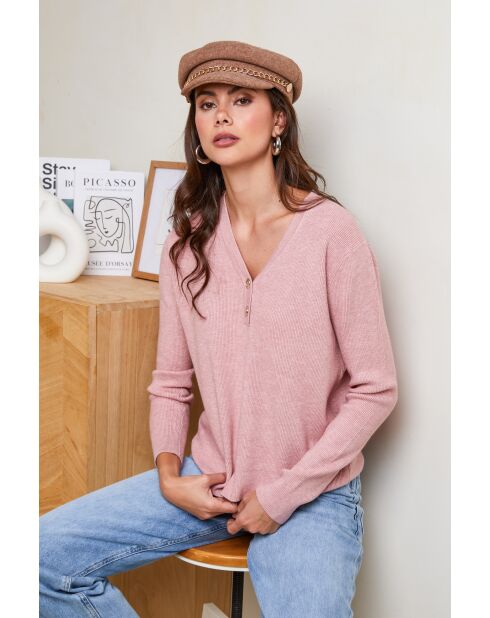 Rosafarbener Pullover Yasmine