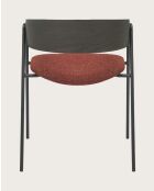 Wilsa - 4 Chaises en tissu avec dossier en bois et pieds en métal - 58x58x78 cm