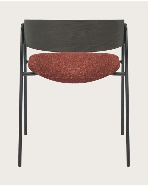 Wilsa - 4 Chaises en tissu avec dossier en bois et pieds en métal - 58x58x78 cm