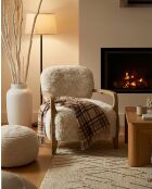Anna - Fauteuil en bois massif blanc - 71x79 cm