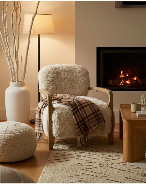Anna - Fauteuil en bois massif blanc - 71x79 cm
