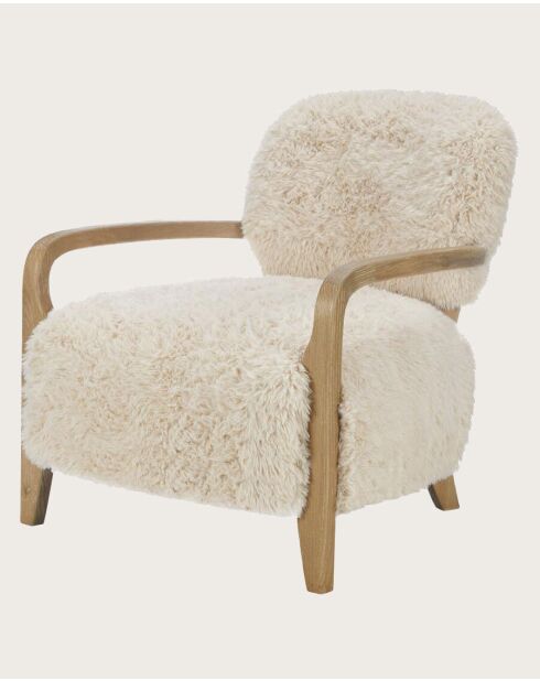 Anna - Fauteuil en bois massif blanc - 71x79 cm