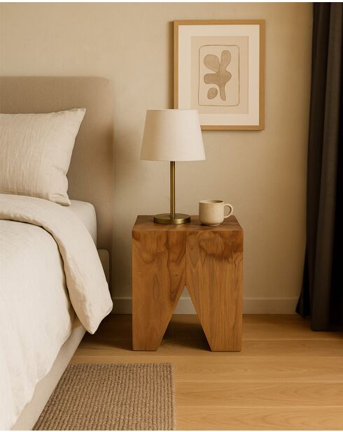 Moku - Hocker aus massivem Teakholz - 35x35x40 cm