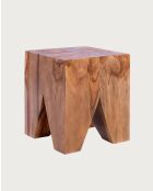 Moku - Taburete de madera maciza de teca - 35x35x40 cm