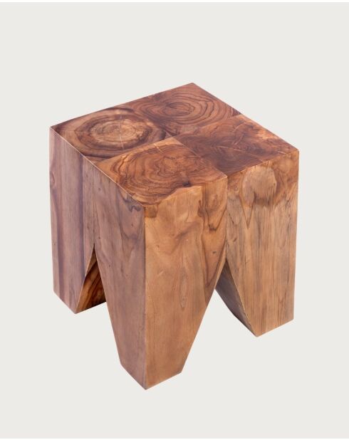 Moku - Hocker aus massivem Teakholz - 35x35x40 cm
