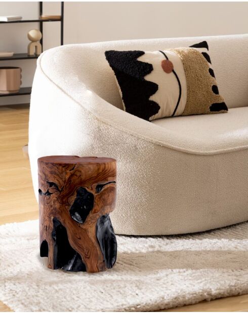 Ora - Taburete de madera de teca - 30x40 cm