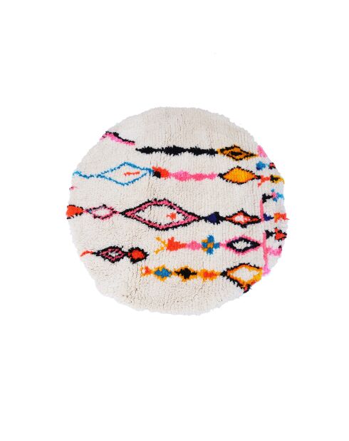 Bunter runder Berberteppich — 100 cm